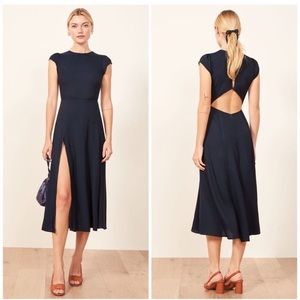 Reformation Navy Gavin Dress